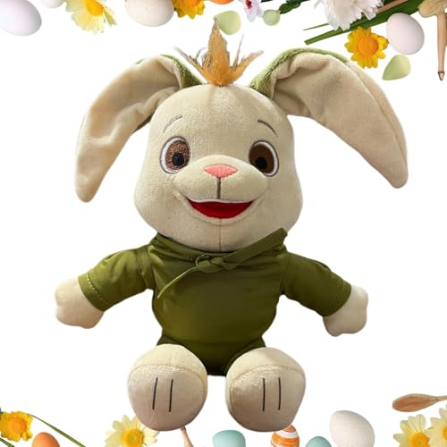 Fanysdsi Niedlicher Hase Plüsch, Stoffhase | Cartoon-Kaninchen-Stofftier mit grüner Kleidung | Umarmbares Spielzeug für Kinder, beruhigendes Schlafspielzeug, weiches Tierkissen, Heimdekoration für von Fanysdsi