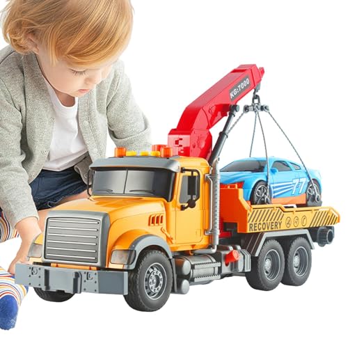 Fanysdsi Rettungs-Abschleppwagen-Spielzeug - 15 Zoll realistische technische Fahrzeuge mit Ton und Licht,Sinnesspielzeug mit Rennwagen-Spielset für Kinder im Alter von 3–8 Jahren von Fanysdsi