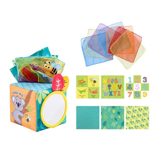 Fanysdsi Seidenpapierbox-Spielzeug, Taschentuchbox-Spielzeug für Kinder | Weiches, gefülltes, kontrastierendes, knisterndes sensorisches Spielzeug - Spielzeug für die frühe Entwicklung, pädagogisches von Fanysdsi