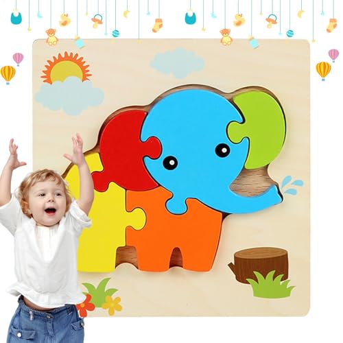 Fanysdsi Tierpuzzle aus Holz für Kinder,Tierpuzzle aus Holz für Kleinkinder - Lernpuzzle - Multifunktionales Kleinkind-Lerntier-Puzzle, Frühlern-Puzzlespielzeug für Kinder von 4–6 Jahren von Fanysdsi