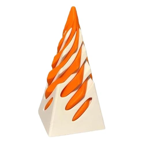 Impossible Pyramid Passthrough Sculpture, Rotating Spiral Cone Fingertip Toy, 110mm 3D Printed Stress Relief und Anxietys Fidget Toy, Pyramid Pass Through Angstlinderndes Spielzeug für Arbeit, Reisen von Fanysdsi