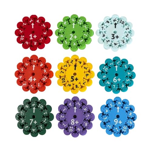 Mathe Fidgets Spinners, Math Fact Finger Spinner Toys, 9ST Mathe Fakten Spinner Fidget Sensorisches Spielzeug, Blumenform Lindert Stress Zappel Spielzeug, Lernspielzeug für Kinder, die Rechnen Lernen von Fanysdsi