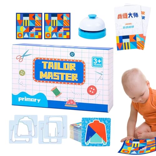 Schneidermeister-Spiel, Reaktionsspiele für Kinder, Form-Farberkennungs-Stoffspiel, Farbformabgleichs-Puzzlespiele, Doppelkampf-Tischspiel, frühpädagogisches Spielzeug, 40 Spielkarten, 2 Spieler von Fanysdsi