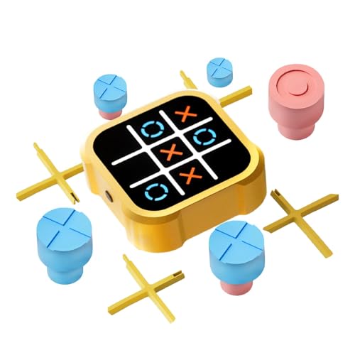 Tic·Tac·Toe Bolt-Spiel, Tic Tac Toes Puzzlespielkonsole, 3 in1 Handheld Spielekonsole, Klassische Strategiespiele für Bildung und Gedächtniswachstum, Fidget Toys Brettspiele, Denkspiel, 1–4 Spieler von Fanysdsi