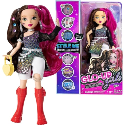 Far Out Toys GLO-UP Mädchen Staffel 2 Erin Alternative Mädchen Modepuppe, schillernder Schmuck, Haarschmuck, Accessoires, Mode, Gesichtsaufkleber, Make-up, Nägel von Far Out Toys