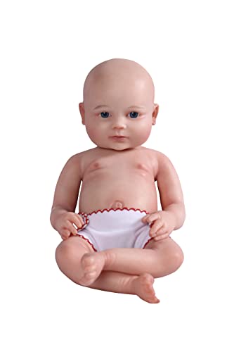 Farious 42cm Reborn Baby Realistische Vollsilikon-Babypuppe, Platin-Flüssigsilikon Lebensechte Wiedergeborene Babypuppen, Spielzeug und Sammlerstück. Mädchen mit Glatze 033 von Farious