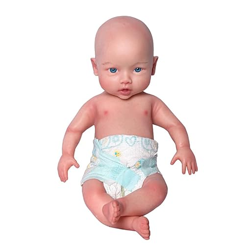 Farious 42cm realistische Vollsilikon-Babypuppe, lebensechte wiedergeborene Babypuppen, Spielzeug und Sammlerstück. Mädchen mit Glatze 029 von Farious