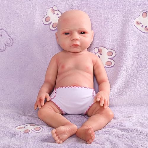 Farious 45cm realistische Vollsilikon-Babypuppe, lebensechte wiedergeborene Babypuppen, Spielzeug und Sammlerstück. Junge mit Glatze 026 von Farious