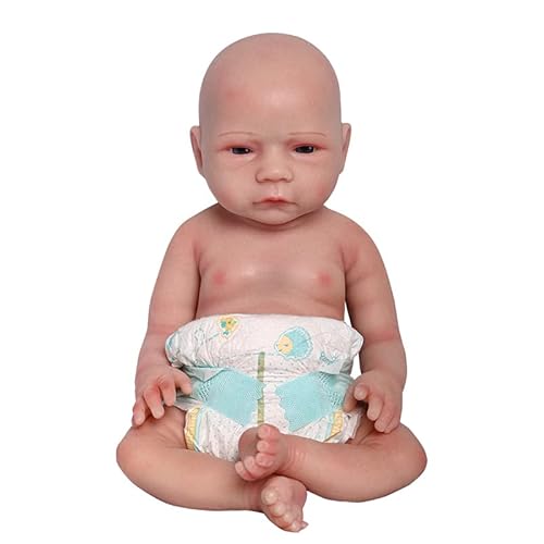 Farious 45cm realistische Vollsilikon-Babypuppe, lebensechte wiedergeborene Babypuppen, Spielzeug und Sammlerstück. Junge mit Glatze 026 von Farious