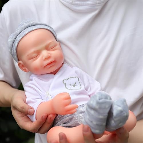 Farious 46CM Realistic Full Silicone Baby Doll,Lifelike Reborn Baby Dolls, Toy, and Collectible.Bald Drinkable Girl 015 von Farious