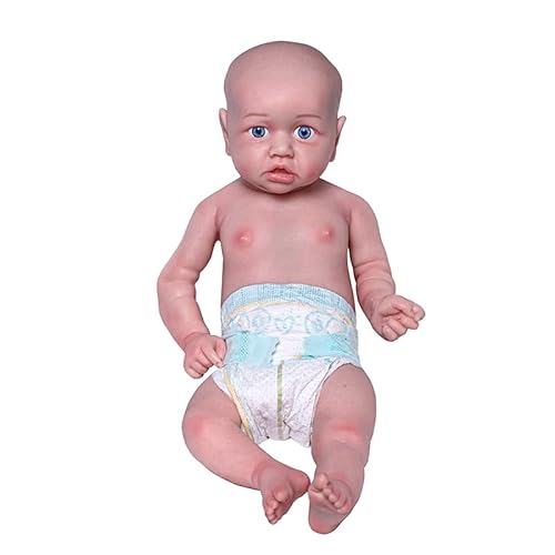 Farious 57CM Realistic Full Silicone Baby Doll,Lifelike Reborn Baby Dolls, Toy, and Collectible.Bald Girl 005 von Farious