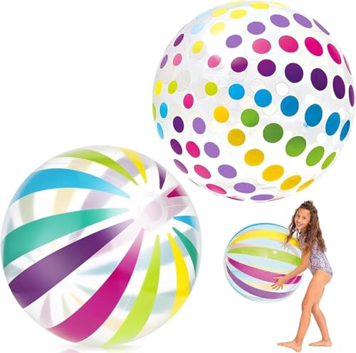 Farnirvana 2 Stück Wasserball Aufblasbar, 40cm Bunt Gestreifter WasserbäLle, Aufblasbarer Ball, Aufblasbare Schwimmbad Spielzeu, für Schwimmbad, Strand,Outdoor-Aktivitäten Farnirvana 2 Stück Wasserball Aufblasbar, 40cm Bunt Gestreifter WasserbäLle, Aufblasbarer Ball, Aufblasbare Schwimmbad Spielzeu, für Schwimmbad, Strand,Outdoor-Aktivitäten von Farnirvana
