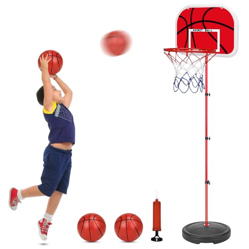 Farnirvana Basketballkorb Outdoor Kinder, Basketballkorb Kinder mit Ständer und Ball, Höhenverstellbar 90-180cm Basketball Korb, Mini Basketballkorb für Junge Mädchen Outdoor Indoor von Farnirvana