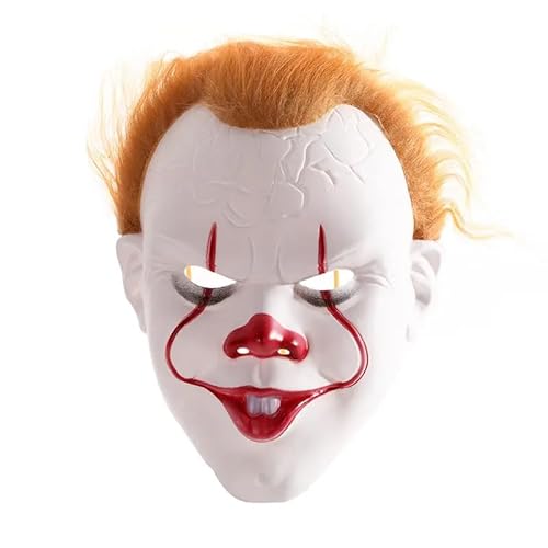 Fartoni Horror Clown Maske Oder Halloween-Maske. Halloween Kostüm Pennywise. Realistische Horror-Clown-Maske. Killerclown-Masken. Killer Clown Kostüm Pennywise Perücke von Fartoni