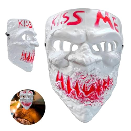 Fartoni The Purge Maske Kiss Me. Masken Der Säuberung. Gesichtsmaske Und Maskengott, Clown, Kreuz, Säuberungslächeln. Masken Oder Masken Des Terrors Und Der Angst. Ideales Halloween-Kostümzubehör. von Fartoni