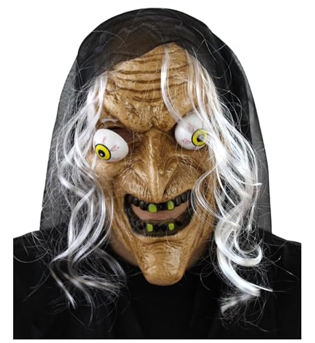 Hexenmaske Oder Halloween Maske Hexe. Hexenmaske Mit Haaren Und Großer Hexennase. Realistische Horror Maske Für Mädchen- Oder Frauen-Hexenkostüme. Hexenmaske Kinder von Fartoni