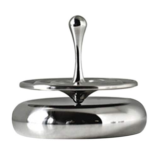 Faruxue Spinning Top, magnetisch, drehbar, Desktop-Dekoration, Tröpfchen, Spinner, Spielzeug, Geschenke ohne Sockel (Silber1) von Faruxue