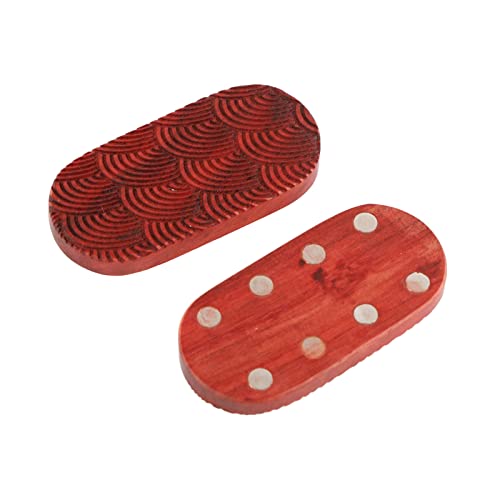 Fidget Slider Rot Sandelholz Stressabbau Gravierte Fingerspitze Fidget Slider Spielzeug für Büro (unbegrenzte Wasserwelligkeit) von Faruxue
