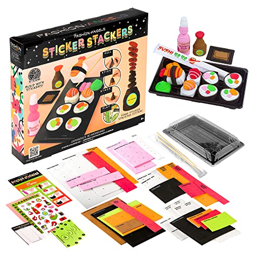 CRAYOLA Fashion Angels - Sticker Stackers Set Sushi, Sticker aus Moosgummi zum Gestalten in 3D, Spielzeug-Lebensmittel für Kinder, Mint-Spielzeug, Kreative Aktivität, ab 8 Jahren, F13194 von Fashion Angels