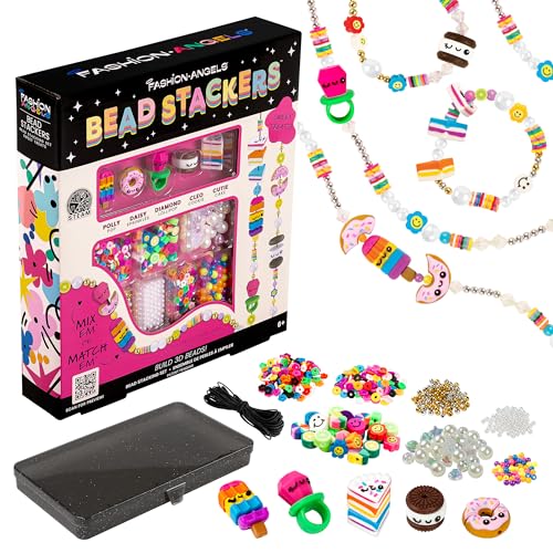 CRAYOLA Engel Fashion Angels-Bead Stackers, Set Sweet Treats, Kit für die Herstellung von Ketten und Armbändern, 3D-Charms zum Basteln, Kreative Aktivität für Kinder, ab 8 Jahren, F13237 von Fashion Angels