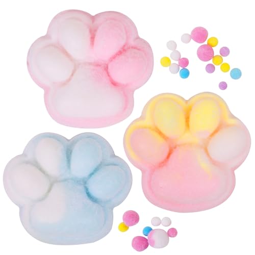 3 x große Regenbogen-Taba-Quetschspielzeug, Katzenpfote, Katzenpfote, niedliches Kawaii-Quetschspielzeug, Katzenpfote, Quetschspielzeug, Katzenpfote, lustig, für Erwachsene und Kinder, 3 Stück von FauKait