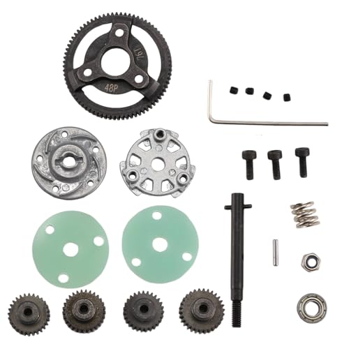 Faugkaka Metall 0,8 M 48P Stirnrad & Ritzel-Getriebesätze für/Slash 2WD 1/10 RC Automodellteile 76T von Faugkaka