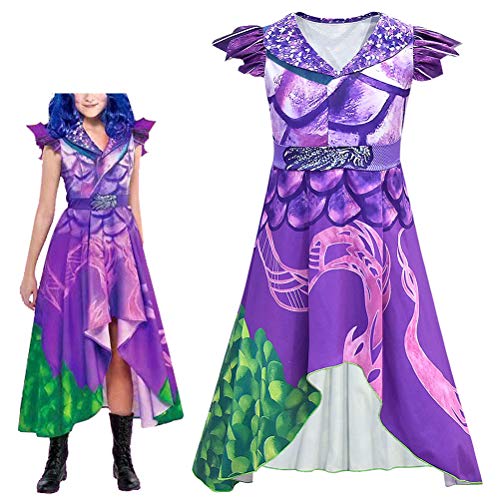 Fauitay Kinder Mädchen Nachkommen 3 Kostüm, Audrey Evie Mal Kostüm Nachkommen Verkleidung, Dragon Mal Kostüm, Kind Nachkommen Kleid Mädchen Kostüm Cosplay Kleid Kinder von Fauitay