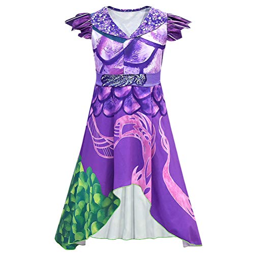 Fauitay Kinder Mädchen Nachkommen 3 Kostüm, Audrey Evie Mal Kostüm Nachkommen Verkleidung, Dragon Mal Kostüm, Kind Nachkommen Kleid Mädchen Kostüm Cosplay Kleid Kinder von Fauitay