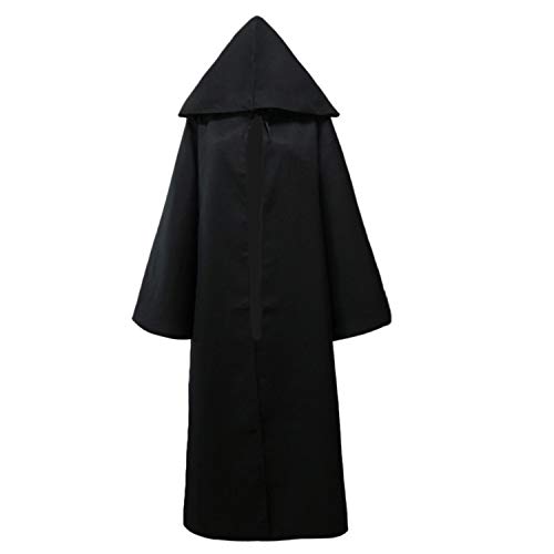 Faxianther Erwachsene Umhang für Cosplay Jedi Robe Kapuzenumhang Halloween Vampir Umhang Jedi Mantel Mittelalter Ritter Cosplay Umhangmantel Kostüm Herren Robe mit Kapuze für Halloween Karneval von Faxianther