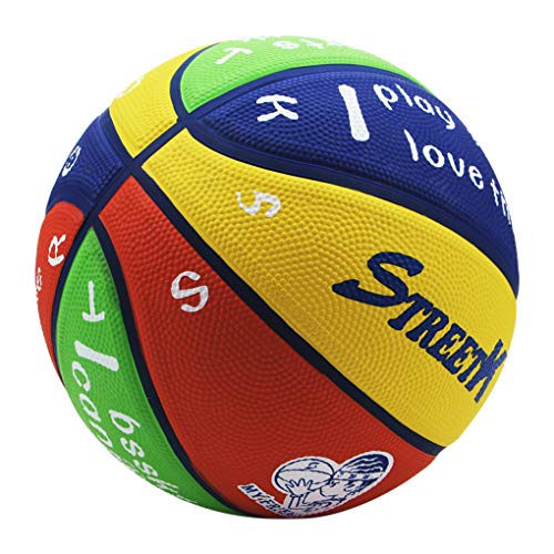 Kinder Spielball Mini-Fußball Junge Mädchen Sportball Kickball Flap Ball Basketball Spielzeug Beachball 22cm bunter Ball Garten Gummiball Kinderball Freizeitball für Drinnen und Draußen von Faxianther