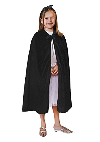 Kinder Vampir Umhang mit kapuze Halloween Vampir Cape Lang 110cm Vampir Kostüme Hexe Cosplay Zubehör Kapuzenumhang Schwarz Rot Doppelseitig Für Halloween Kostüm Karneval Fasching Cosplay Party von Faxianther