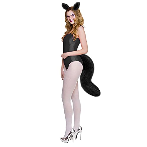 Plüsch Katzenohren katzenschwanz Kostüm Halloween Kostüme Set Requisiten Faltbar Tier Ohren katzenschwanz Cosplay Anime Verkleiden Kätzchen Dekoration Set für Party Halloween Weihnachten von Faxianther