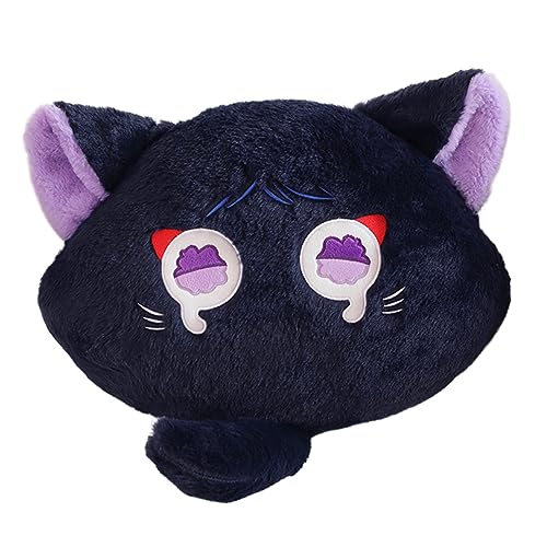 Cute Black Cat Pillow Kunikuzushi/Wanderer/Scaramouche Plüsch Plüschkissen mit Angry Aggrieved Emoji Design Sofa Dekoration Kissen Geschenk für sich selbst von Fayeeda