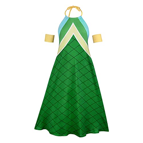 FAIRY TAIL Wendy Marvell Cosplay Kostüm Cosplay Outfit Damen Grünes Camisole-Kleid mit Perücke Sommerkleid Uniform Halloween Karneval von Fayeeda