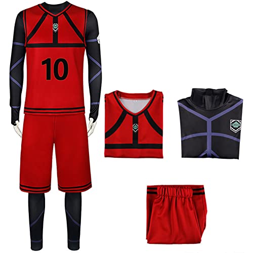 Fayeeda Anime BLUE LOCK Cosplay Kostüm Set Bachira Meguru/Isagi Yoichi Cosplay Sportbekleidung Fußball Anime Outfit Männer Anzug Halloween von Fayeeda