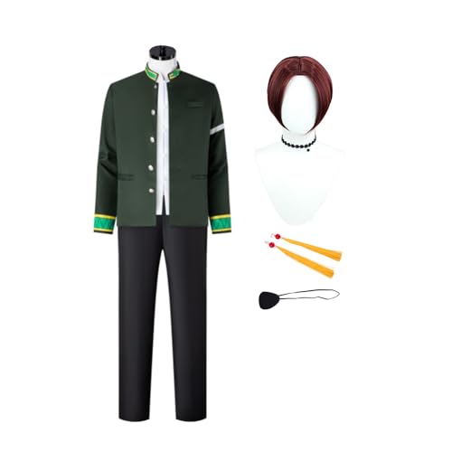 Fayeeda Anime WIND BREAKER Cosplay Kostüm Full Set Umemiya Hajime/Suo Hayato mit Weiße Anime Perücke Schwarzes Jacke Halloween Uniform von Fayeeda