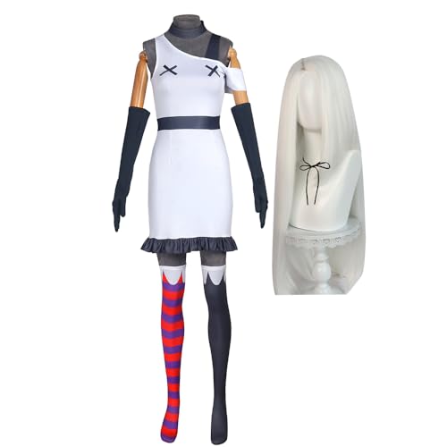 Fayeeda Vox/Vaggie/Valentino Cosplay Kostüm Anime Hazbin Hotel Charaktere Outfit Fliege Schleife Anzug Trenchcoat Halloween Verkleidung von Fayeeda