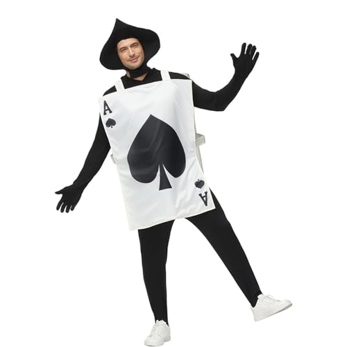 Herz A Spielkarten Kostüm Cosplay Kartenspiel Onesie Lustiges Outfit für Halloween Mottopartys Karneval Partys von Fayeeda