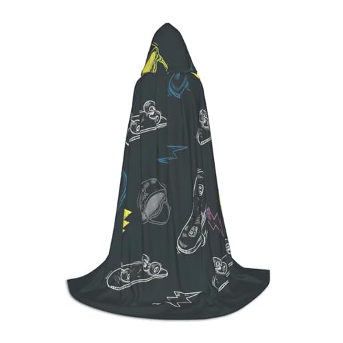 Fbghhty Graffiti-Skateboard-Druck, Unisex, Kapuzenumhang, Halloween, Cosplay, Karneval, bequemer Umhang für Teenager-Partys Fbghhty Graffiti-Skateboard-Druck, Unisex, Kapuzenumhang, Halloween, Cosplay, Karneval, bequemer Umhang für Teenager-Partys von Fbghhty