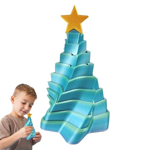 -gedrucktes Stern-Fidget, Weihnachtsbaum-Fidget-Spielzeug, mehrfarbiges Schreibtischspielzeug, Stressabbau, Teleskop-Fidget-Spielzeug, Urlaubs-Fidget-Spielzeug, -gedruckter Fidget-Stern, von Fbinys