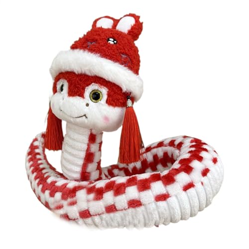 Chinese Snake Mascot Plush, Lucky Plush Snake Stuffed Animal, New Year Doll Chinese Snake, Cute Snake Plush Toy Decoration, Festival Snake Decoration Kids, Year of the Snake Plush Toy, Red Snake Plush von Fbinys