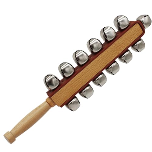 Christmas Musical Bell, Sleigh Bells, Wooden Shaker Jingle Bells Sleigh Bells, Christmas Musical Bell, Wooden Shaker Jingle Bells - 13 Bell Instruments, Kids Musical Toy for Early Education von Fbinys