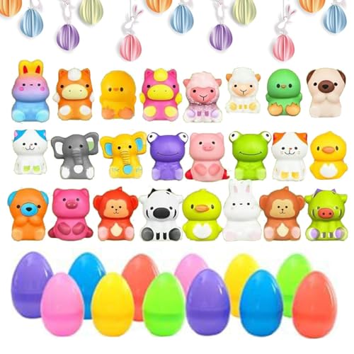 Easter Eggs with Squeeze Toys, Soft Prefilled Easter Eggs, Cute Slow Rising Stress Relief Toy, Fun Party Favors, Perfect Basket Stuffers for Holiday Celebrations von Fbinys