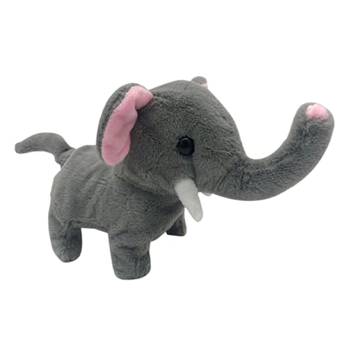 Elephant Plush Toy, Animal Stuffed Toy, Battery Powered Plush Elephant, Interactive Elephant Sensory Toy, Electric Elephant Toy with Sound, 9.06x5.91x3.15 Inches Elephant Toy for Sensory Development von Fbinys