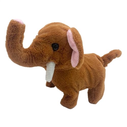 Elephant Plush Toy, Animal Stuffed Toy, Battery Powered Plush Elephant, Interactive Elephant Sensory Toy, Electric Elephant Toy with Sound, 9.06x5.91x3.15 Inches Elephant Toy for Sensory Development von Fbinys