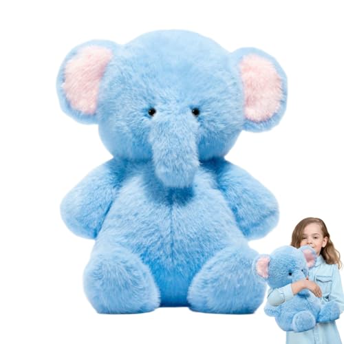 Elephant Stuffed Toy, Blue Elephant Stuffed Plush Doll, Cute Cartoon Elephant Plushie, Elephant Stuffed Animal Snuggler, 30cm/11.81 Inches High Elephant Plushie for Boys and Girls, Nursery Decor von Fbinys