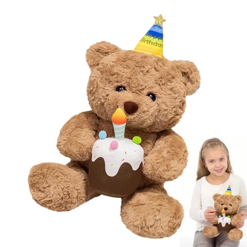 Fbinys Bear Stuffed Animal Plush, Birthday Cake Bear, Cute Snuggle Plush Bear, Stuffed Animal Toy, 15.75 inch Bear Plush, Sofa Pillow Bear Plush, Birthday Gift Plush Bear, Cute Plush Bear for Kids von Fbinys