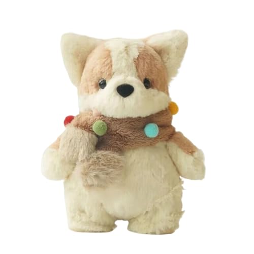 Fbinys Cartoon Dog Stuffed Toy, Cute Dog Plush Toy, Dog Wearing Scarf Toy, Snuggly Plush Animal, Soft Dog Pillow Toy, Bedtime Plush Companion, 13.78 Inch Dog Plushie, Adorable Dog Stuffed Toy von Fbinys