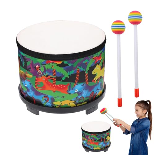 Fbinys Floor Tom Drum für Kinder, Kinderschlaginstrument,8-Zoll-Schlaginstrument-Musiktrommel | Hölzerne Vorschul-Bodentrommel für Babys mit 2 Schlägeln für Weihnachten von Fbinys