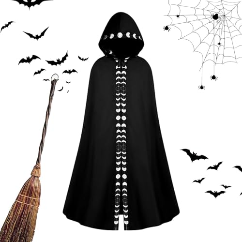 Fbinys Hexenumhang für Erwachsene | Kapuzenumhang Halloween Unisex Cosplay Kostüm | Volle Länge Halloween Lange Robe für Bühnenauftritte Maskeraden von Fbinys